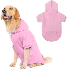 KOOLTAIL Basic Dog Hoodie pink front view offers cozy warmth for chilly walks.