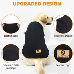 KOOLTAIL Boy Dog Clothes XL outdoor back view demonstrates sleeveless design.