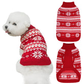 KOOLTAIL cable knit dog sweater front view in red for cozy warmth.