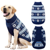 KOOLTAIL cable knit dog sweater navy front view showing cozy warmth