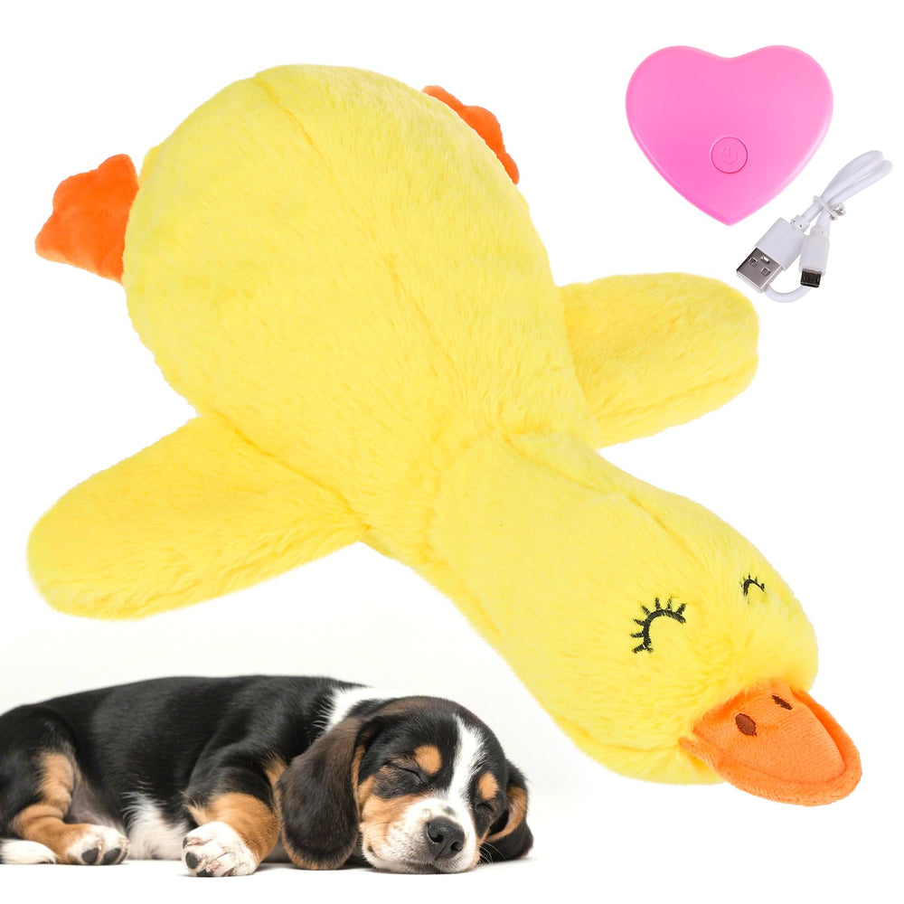 KOOLTAIL calming duck toy heartbeat feature demonstrated for puppy comfort