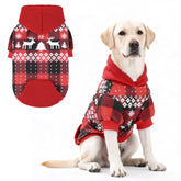 KOOLTAIL Christmas dog hoodie front view with festive red plaid and cozy fit