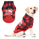 KOOLTAIL Christmas dog hoodie in red plaid style keeps pets warm on winter walks.