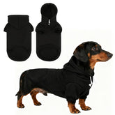 KOOLTAIL Dachshund Hoodie front view shows cozy fleece and snug fit for chilly walks.