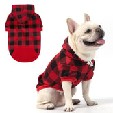 KOOLTAIL dog Christmas hoodie front view with hat for winter warmth.