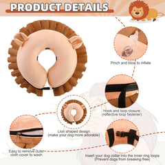 KOOLTAIL lion-design inflatable cone offers wider anti-lick area.