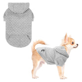 KOOLTAIL dog hoodie gray front view — plush warmth for chilly walks.