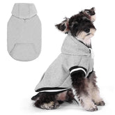 KOOLTAIL dog hoodie front view shows leash hole and D-ring for easy daily walks.