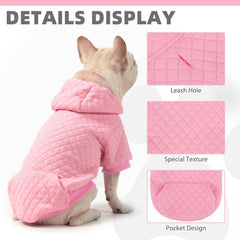 KOOLTAIL dog hoodie pocket detail provides space for treats and small toys.