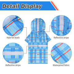 KOOLTAIL hooded poncho side view blue keeps dog dry and comfortable