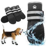 KOOLTAIL dog shoes with paw-protection for outdoor adventures on grass and pavement.