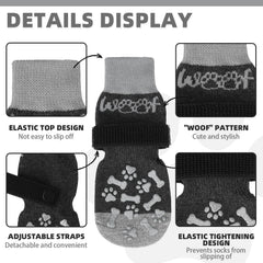 KOOLTAIL dog socks grip-sole detail provides traction on slick floors.