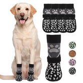 KOOLTAIL dog socks on a dog walking on a smooth floor for extra traction.