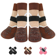 KOOLTAIL dog socks on hardwood floor provide paw protection and floor safety.