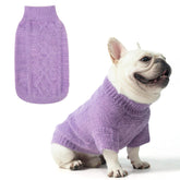 KOOLTAIL dog sweater knitted velvet close-up showcases plush warmth for cold days