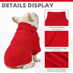 KOOLTAIL dog sweater pullover design enables easy on-off dressing