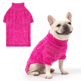 KOOLTAIL rose dog sweater shows turtleneck knit for warmth on walks