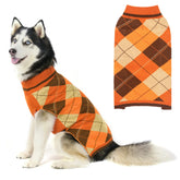 KOOLTAIL fall dog sweater plaid front view highlights warm knit for chilly walks