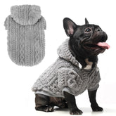 KOOLTAIL fleece dog sweater hoodie back view shows cozy warmth for winter walks.
