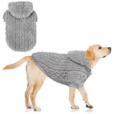 KOOLTAIL fleece dog sweater hoodie front view shows warm plush fabric for chilly walks