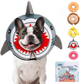 KOOLTAIL inflatable-dog-cone-strap demonstrates secure, adjustable fit for comfort.