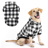 KOOLTAIL plaid dog hoodie back view showing warm fabric for chilly walks