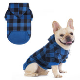 KOOLTAIL plaid dog hoodie front view showcases cozy warmth for chilly outdoor walks.