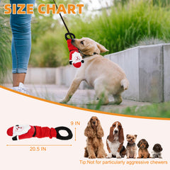 KOOLTAIL Santa plush dog toy with tug handle promotes interactive bonding sessions