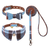 KOOLTAIL small boy bowtie collar close-up shows soft PU leather and plaid detail
