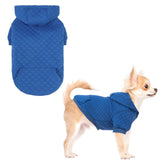 KOOLTAIL small dog sweater blue XS hoodie front view, cozy warmth during winter walks.