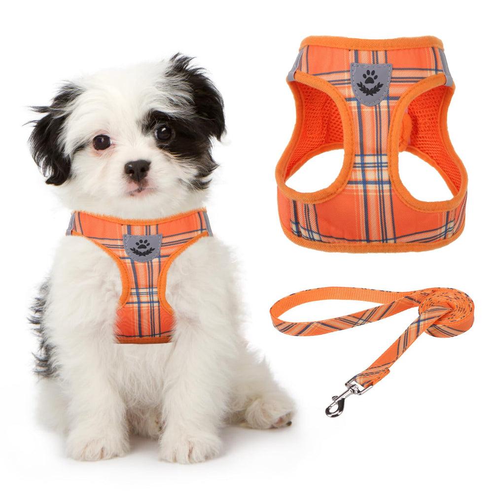 KOOLTAIL Thanksgiving dog harness XS plaid offers safe, comfortable fit for small dogs.