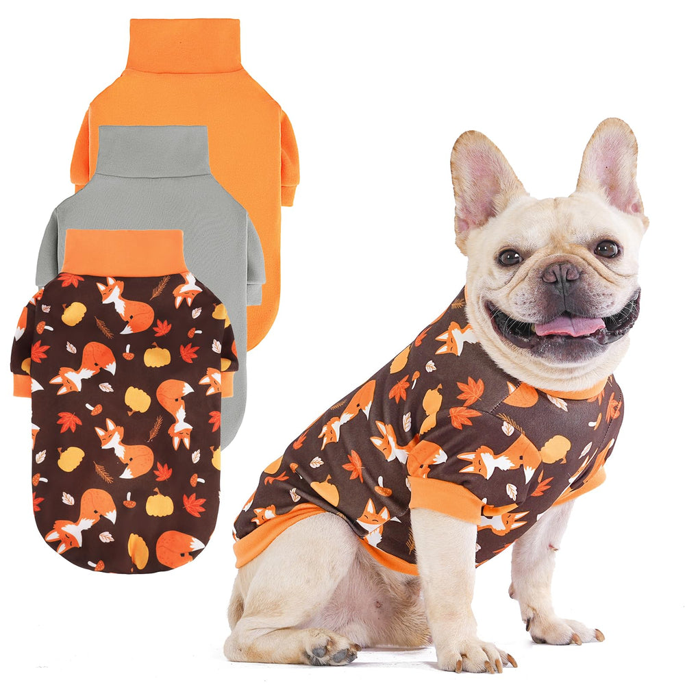 KOOLTAIL Thanksgiving dog sweater front view with cozy fleece warmth for chilly walks.