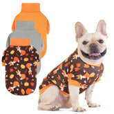 KOOLTAIL Thanksgiving dog sweater front view with cozy fleece warmth for chilly walks.