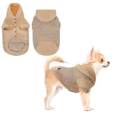 KOOLTAIL Warm Dog Winter Coat beige close-up shows cozy fleece and snug fit.