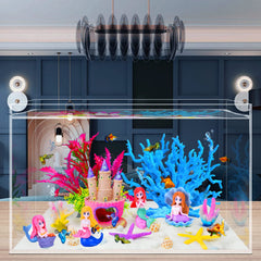 Kooterfun pink resin fish bowl shelter creates cozy hiding spots for shy fish.