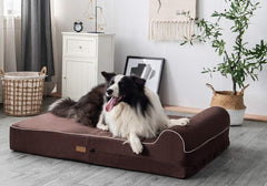 KOPEKS dog bed pillow headrest offers elevated neck support for comfort.