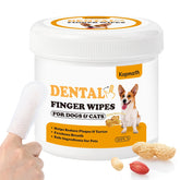 Kopmath Dental Care Finger Wipes packaging shows easy, portable pre-moistened wipes