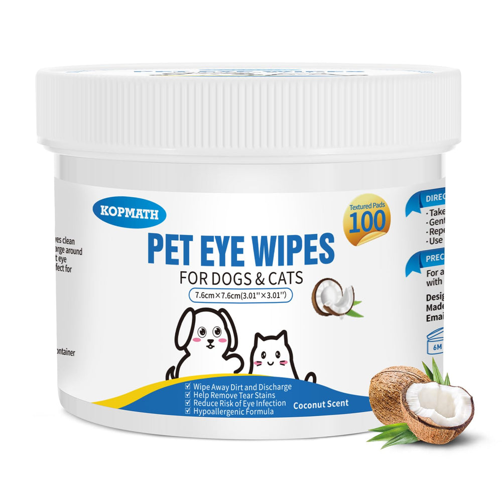 Kopmath eye wipes packaging shown in portable bottle for on-the-go eye care.