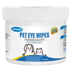 Kopmath dog eye wipes 100-count pack for convenient cleaning.