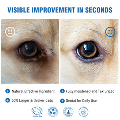 Kopmath dog-eye-wipes thick, durable pads for sticky secretions wipe-down.