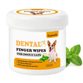 Kopmath dog teeth wipes packaging shows 50 count for on-the-go dental care