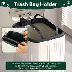 Kopuncare dog poop trash can lid-soft-close demonstrates quiet, mess-free lid operation.