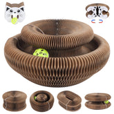 Korvanta Magic Organ cat-scratcher folded-flat shows compact storage and easy setup.