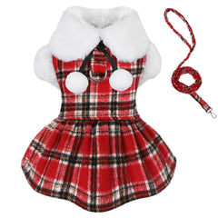 Kosiyi dog christmas sweater with leash set front view promotes cozy holiday walks.