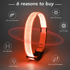 KOSKILL LED dog collar glow visible at night for easy dusk spotting