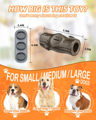 Kovirova dental-cleaning action scrubs residues as dogs chew.