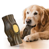 Kovirova Interactive dog toy tree-stump design stabilizes chewing for aggressive chewers.