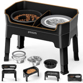 KPWACD 4-in-1 elevated dog bowls stand supports comfortable feeding posture.