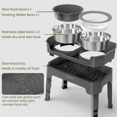KPWACD liftable lick-plate slow feeder supports slower eating during meals.