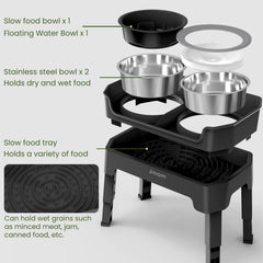 KPWACD slow-feeder liftable plate helps slow eating and lengthen meals.